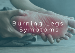 Person holding their leg due to burning pain sensation
