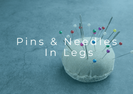Person experiencing tingling or pins and needles sensation in the leg