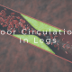 Medical diagram showing reduced blood circulation in the legs